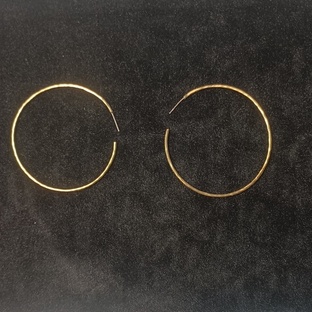 Hammered Brass Hoop Earrings KR